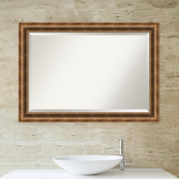23.82 in. W x 29.50 in. H Framed Rectangular Beveled Edge Bathroom Vanity Mirror in White 23.82 in. W x 29.50 in. H Framed Rectangular Beveled Edge Bathroom Vanity Mirror in White