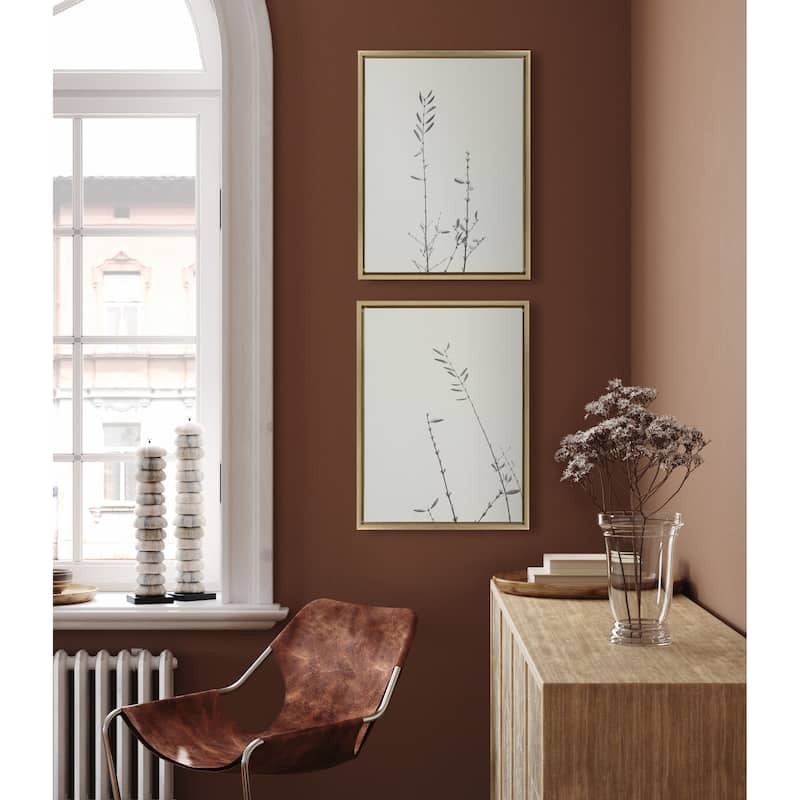 Kate and Laurel Sylvie Retro Botanicals Canvas by Stephanie Klatt