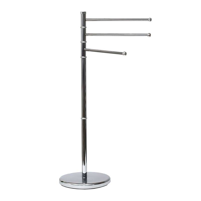 Freestanding 3-Arm Towel Rack in Stainless Steel - 19 L x 10 W x 34 H