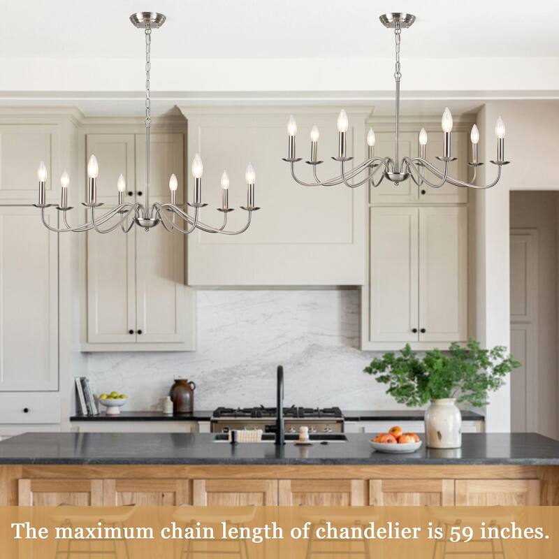 8-Light Farmhouse Candle Chandelier for Bedroom, Kitchen, Living Room and Foyer