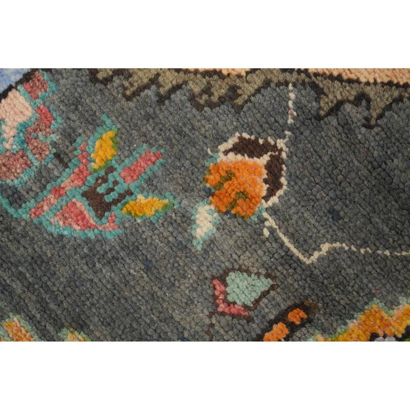 Hand Knotted Oriental 100% Wool Carpet Traditional Floral Coral Hamedan Runner Rug - 9' 10'' X 3' 6''