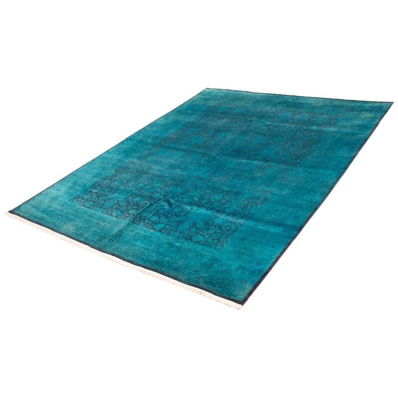 ECARPETGALLERY Hand-knotted Vibrance Turquoise Wool Rug - 8'11 x 11'8