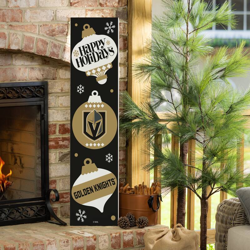 47" Double Sided Seasonal Porch Leaner, Vegas Golden Knights - 47" x 11.25" - Christmas