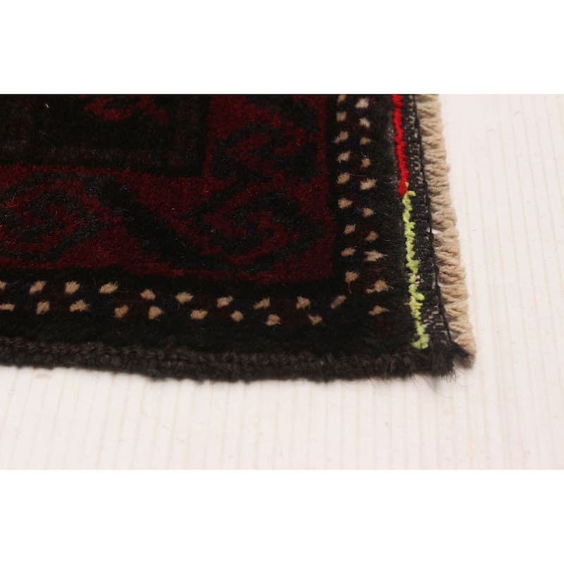 ECARPETGALLERY Hand-knotted Teimani Black, Red Wool Rug - 4'9 x 9'0