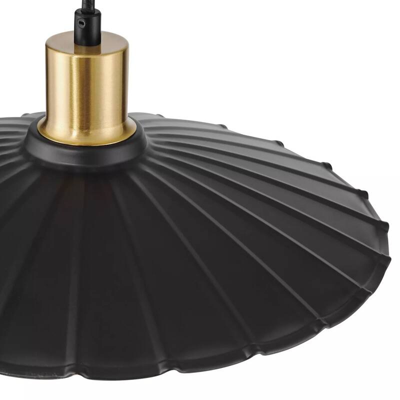 Wide Black and Gold Pendant Light - 12" x 120"