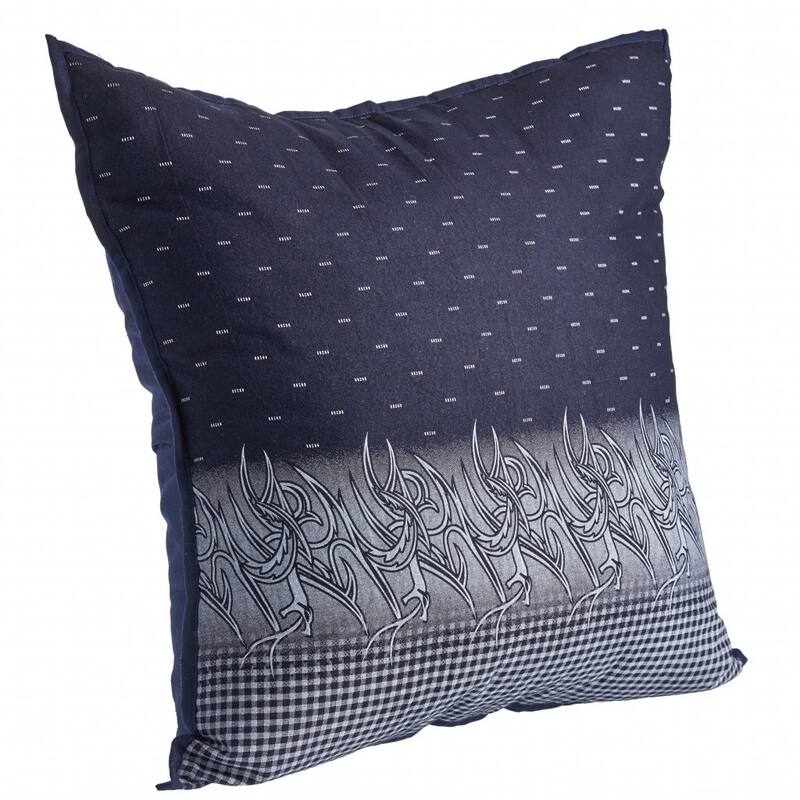 HomeRoots 20" X 20" Navy And White 100% Cotton Geometric Zippered Pillow
