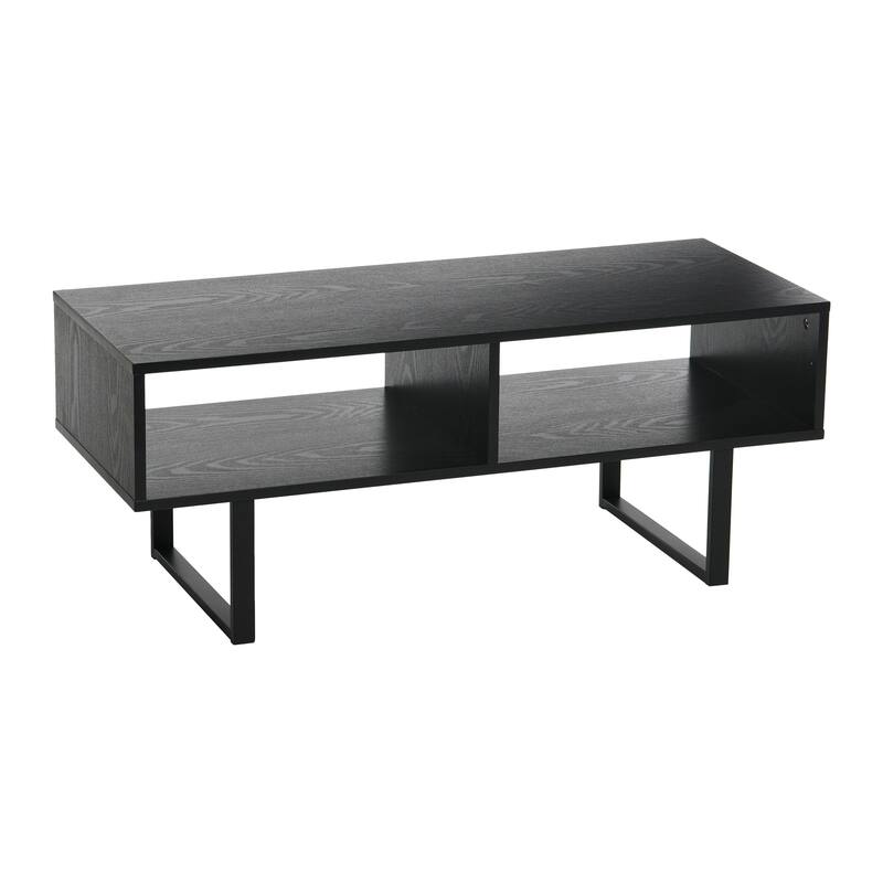 Household Essentials Rectangular TV Stand Coffee Table and Storage - 15.8"L x 39.4"W x 15.8"H - Black