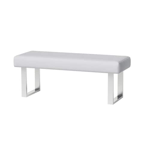 Somette Leah White Dining Bench - Dining Bench