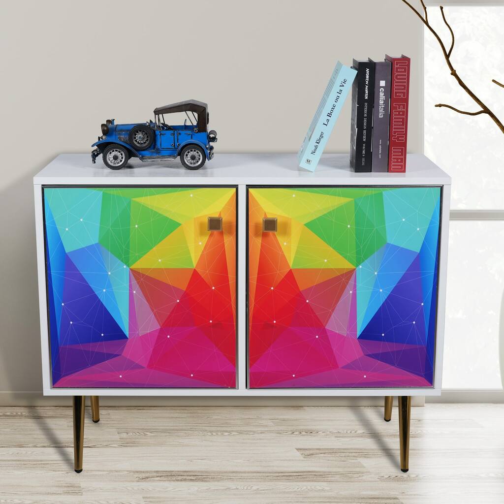 Living Room Modern Metal TV Stand Color Cabinet,Colorful