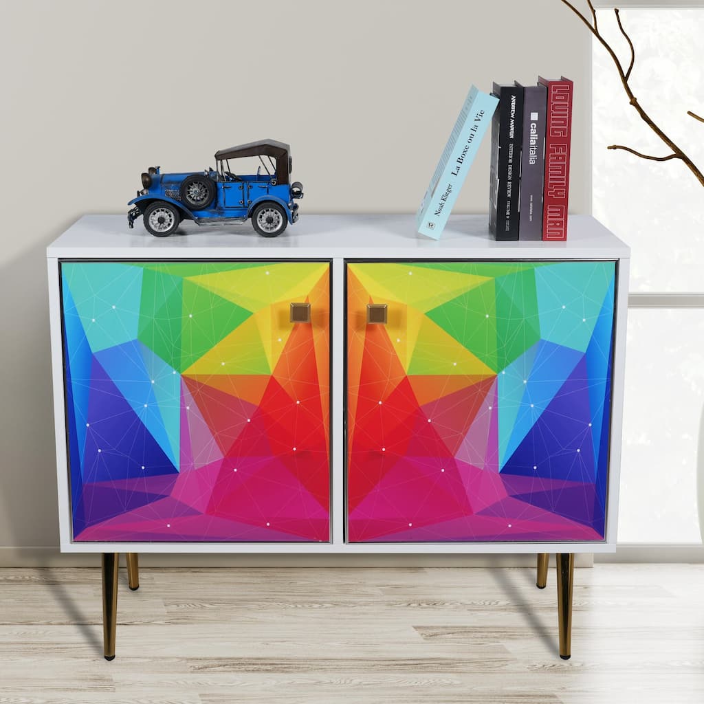 Modern Colorful 2-Door Wood Sideboards Console Table