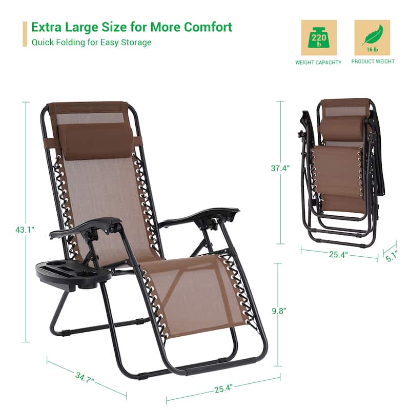 LIVOOSUN Zero Gravity Patio Chairs (Set of 2)