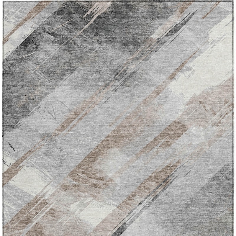 HomeRoots Striped Transitional Rectangle Outdoor Rug