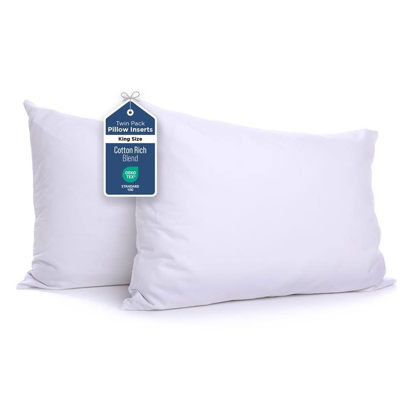 Martex Sweet Dreams Twin Pack Bed Pillows Soft Down Alternative - White - King