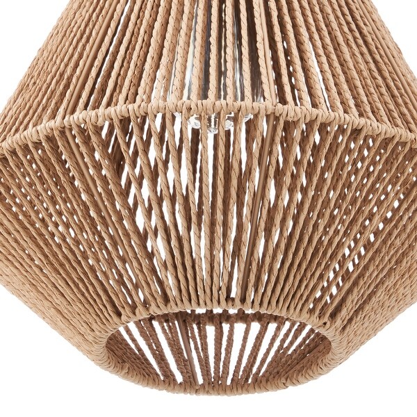 その他 off-world V3SCOJO CO-Z Boho Handwoven Hemp Rope Pendant Light Fixture - Tan