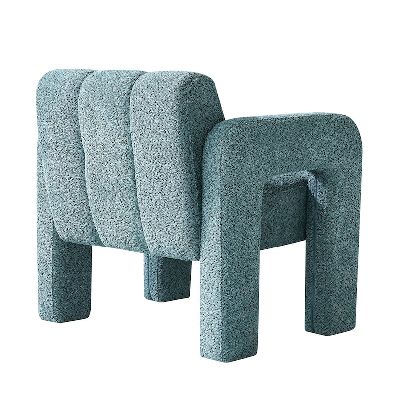 Boucle Accent Chair with Solid Wood Frame and High-Density Foam