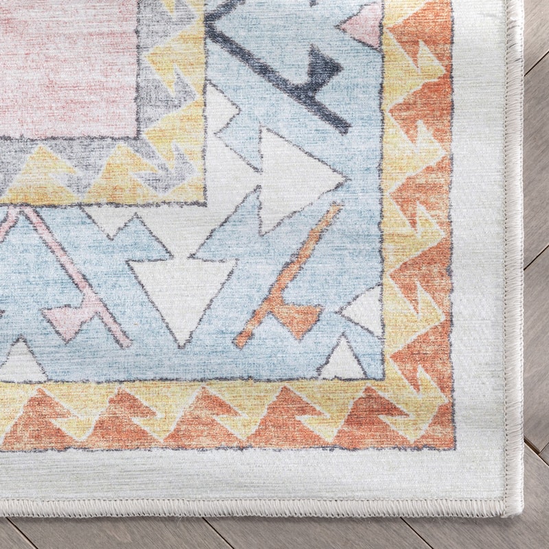 Well Woven Kids Rugs Ethnic Soft Medallion Machine Washable Area Rug