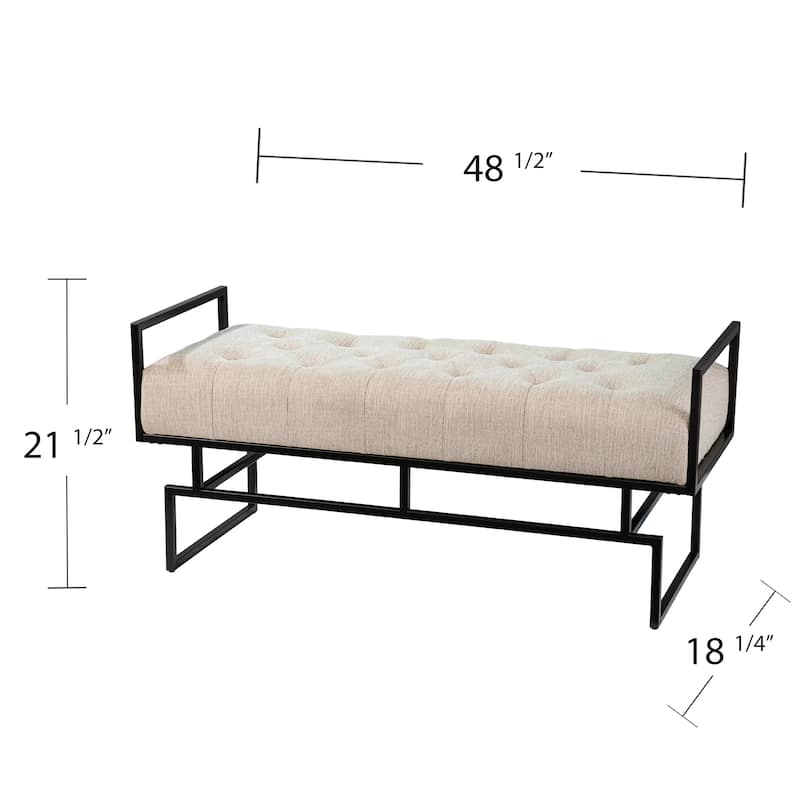 SEI Furniture Capello Contemporary Beige Fabric Bench