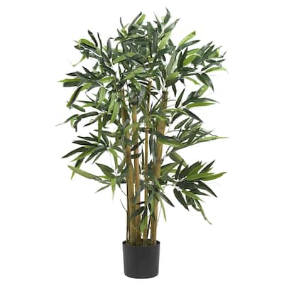 Bamboo Silk Tree 3ft - Artificial Bamboo Plant with Planter - Lush Greenery Home Office Decor - 3ft.