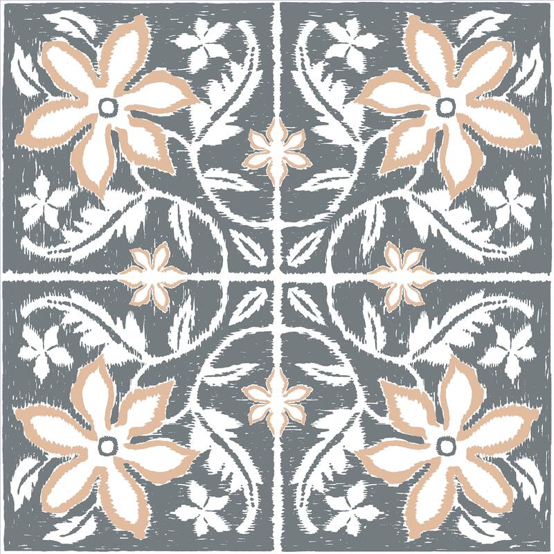 FloorPops Lillium Blue Peel and Stick Floor Tiles