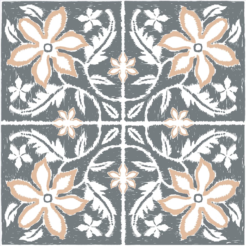 FloorPops Lillium Blue Peel and Stick Floor Tiles