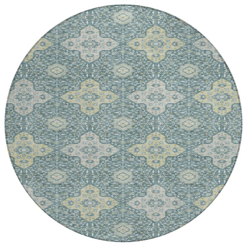 Machine Washable Indoor/ Outdoor Traditional Columbus Chantille Rug