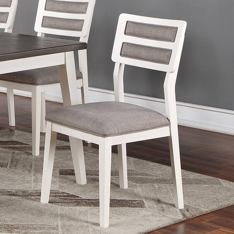 Set of 2 Upholstered Dining Chairs - White