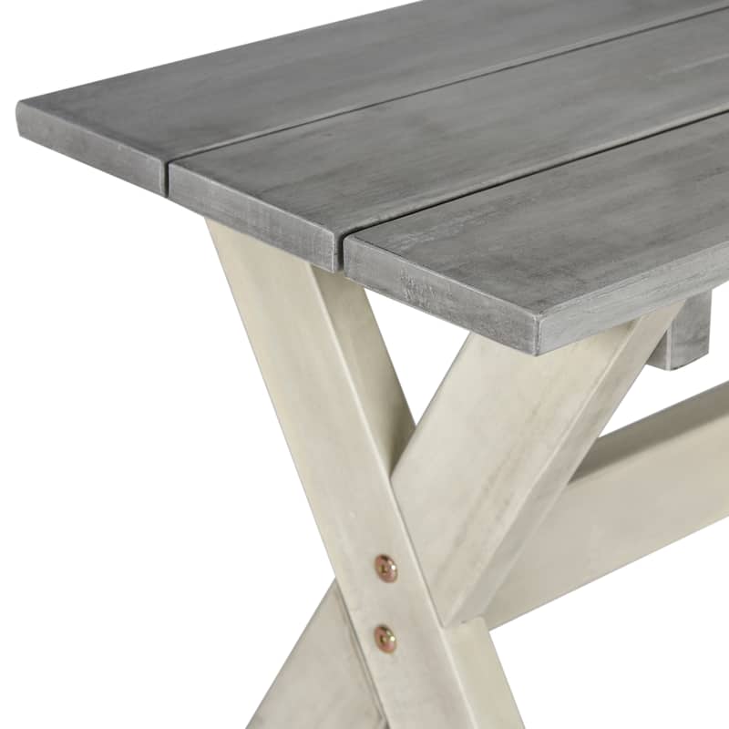 SAFAVIEH Outdoor Taina Bench & Table Set (3-Piece) - 35Wx59Dx30H