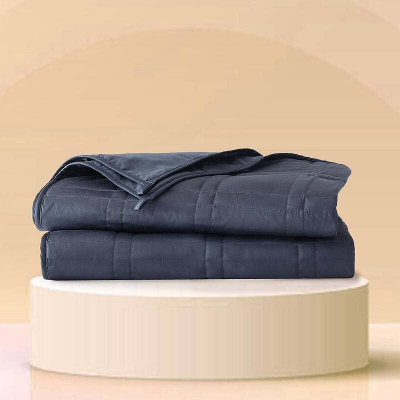 Cool Cotton Weighted Blanket - 25lbs King - King - Blue