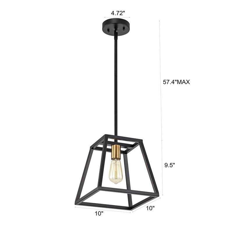 Matte Black 1 Light Dimmable Mini Pendant with 54" Rods - 67*10*10