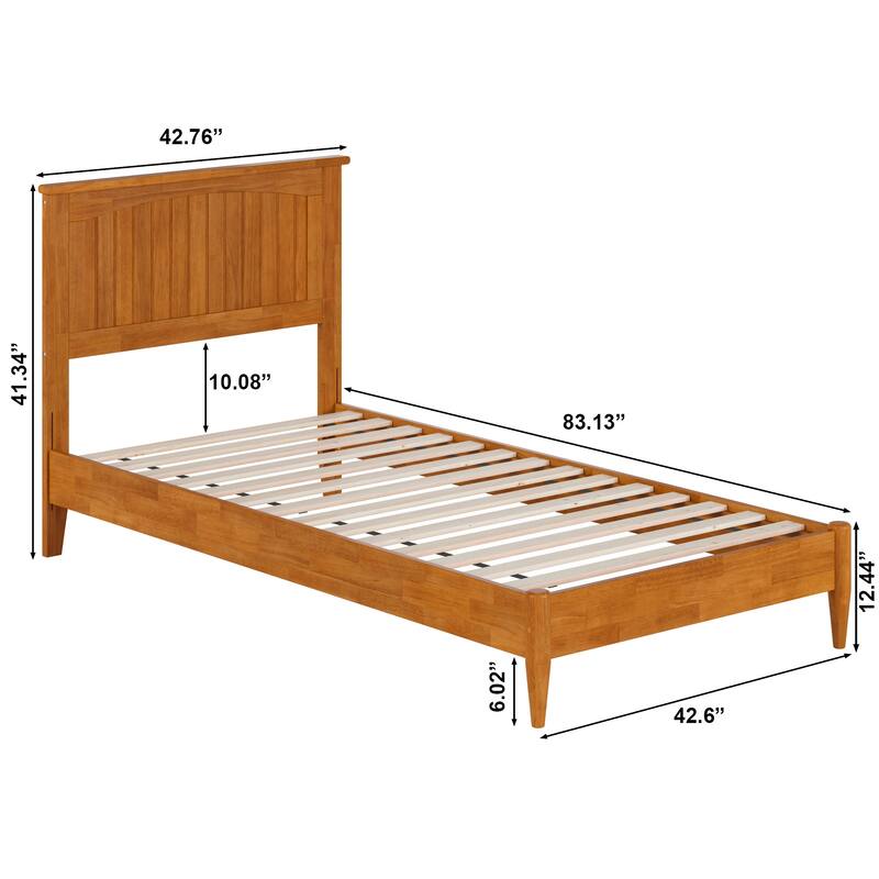 Naples Solid Wood Low Profile Platform Bed