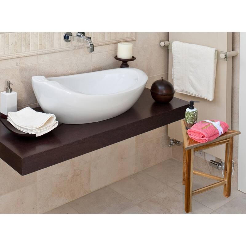 Corner EcoDecors EarthyTeak FlexiCorner Triangular Teak Modular Stool in EarthyTeak Finish