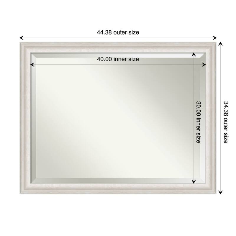 Beveled Wall Mirror - Trio Oil Rubbed Bronze Frame - 44.5 x 34.5-inch - Trio White Wash Silver