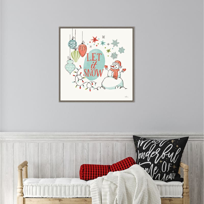 Retro Christmas V by Janelle Penner Framed Canvas Wall Art