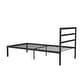 preview thumbnail 4 of 6, Black Metal Twin Size Platform Bed Frame with Headboard Included Perfect for Any Bedroom