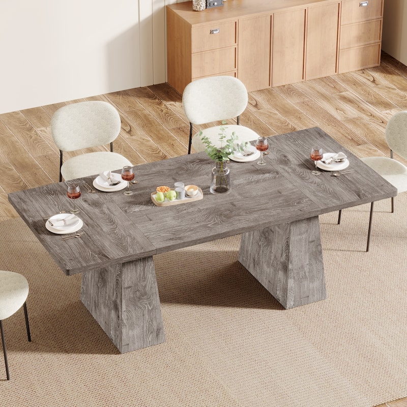 63-inch Rustic Wooden Dining Table for 4