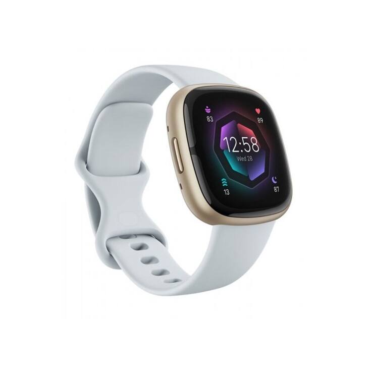 Fitbit Sense 2 Soft Gold Aluminum Blue Mist Strap Advanced Health & Fitness Smartwatch