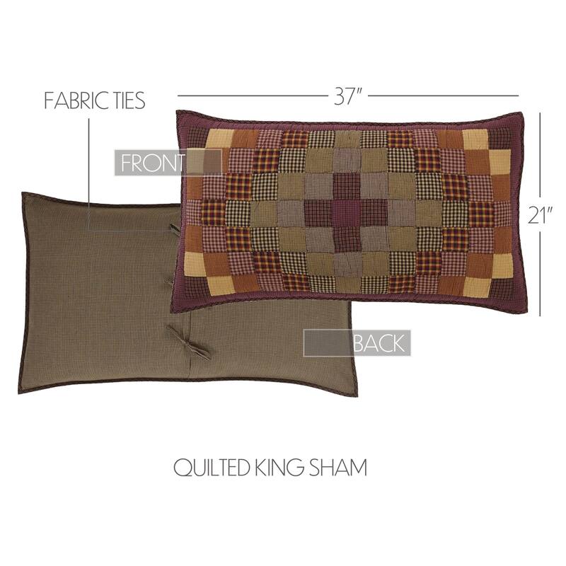Heritage Farms King Sham 21x37 Cotton Patchwork