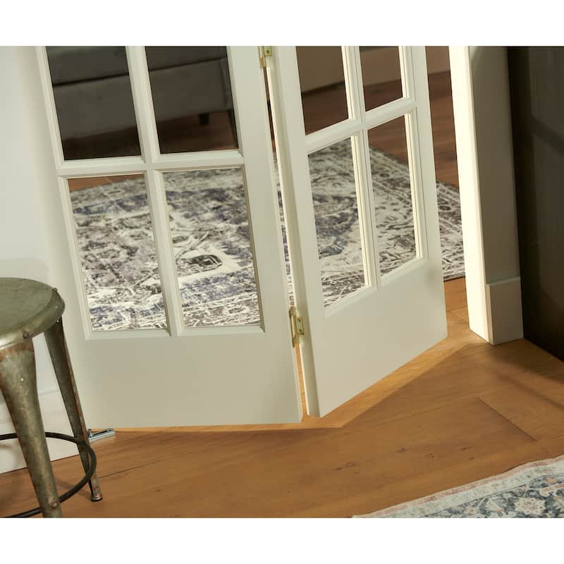 AWC Traditional Divided Glass Pine Bifold Closet Door Unfinished 36 x 80