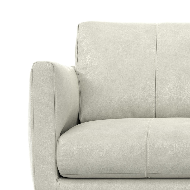 WYNDENHALL Danbury 60 inch Wide Genuine Leather Loveseat Sofa