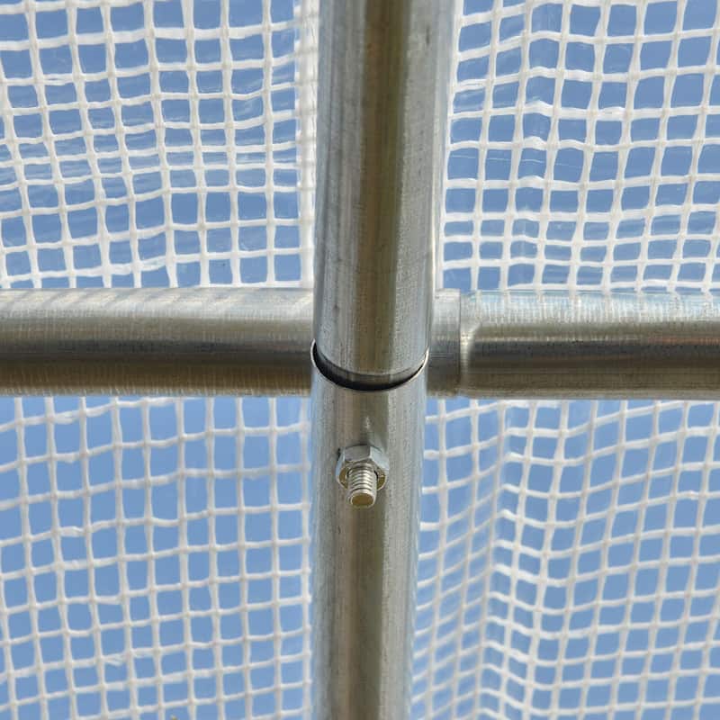 Outsunny 9.7' x 6.5' x 6.5' Walk-in Tunnel Greenhouse, Outdoor Plant Nursery with Quality PE Cover, Zipper Doors White