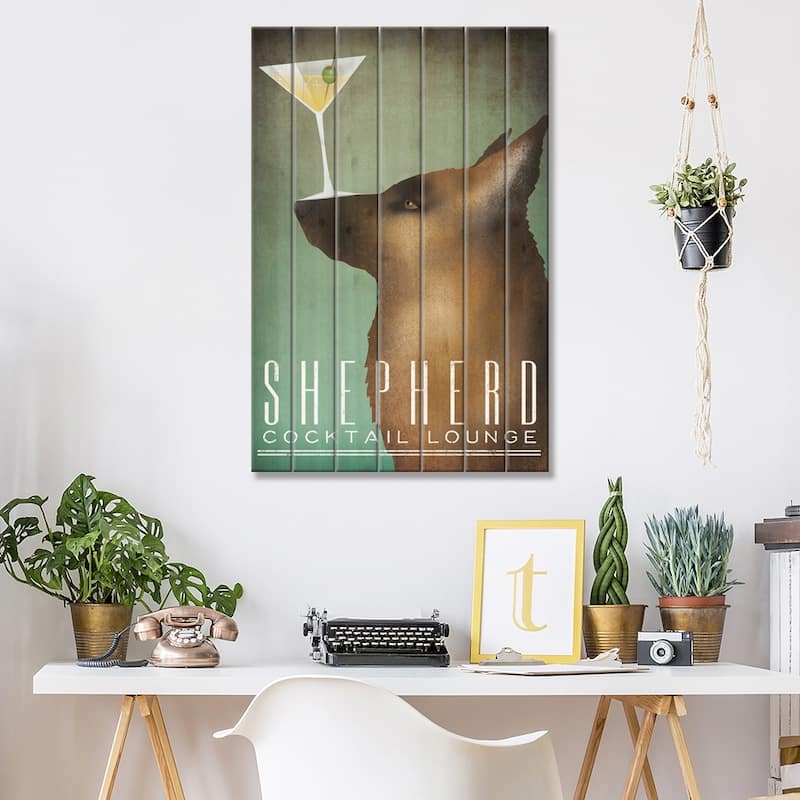 Shepherd Cocktail Lounge Print On Wood by Ryan Fowler - Multi-Color
