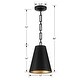 preview thumbnail 3 of 7, Alston 2 Light Matte Black & Antique Gold Chandelier - 10'' W x 13.88'' H