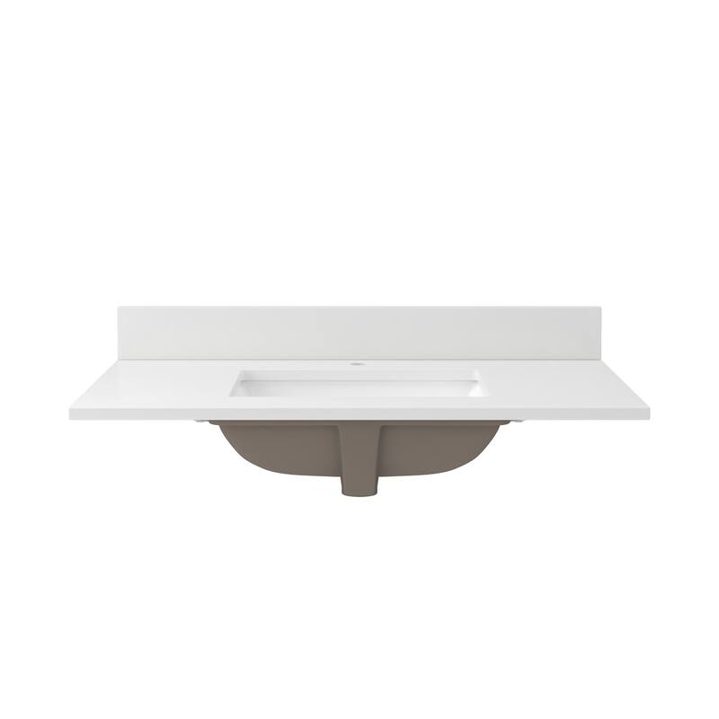 CRAFT + MAIN QZ37221R 37" Quartz Vanity Top with Backsplash and