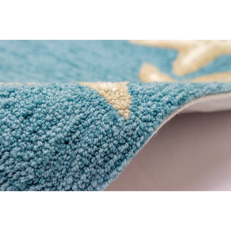 Liora Manne Capri Starfish Border Indoor/Outdoor Area Rug