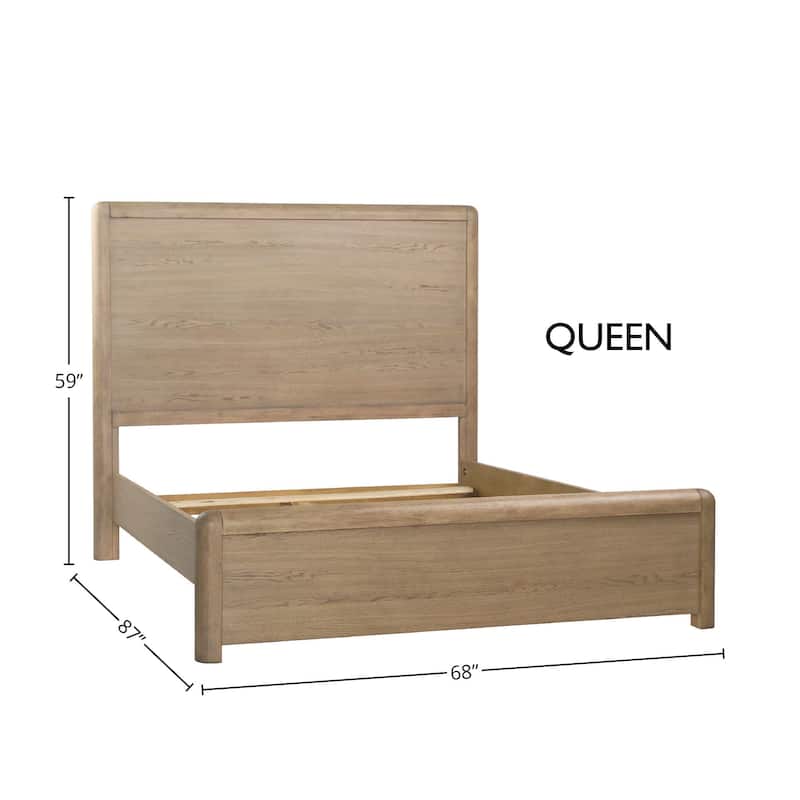 Twilight Rubberwood Bed, Natural