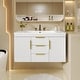preview thumbnail 4 of 15, 30" Floating Bathroom Vanity Cabinet with Undermount Resin Sink, Wall Mounted Bathroom Storage Cabinet with 2 Drawers, White