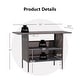 preview thumbnail 4 of 8, Costway Patio Rattan Wicker Bar Height Counter Table Storage Shelf