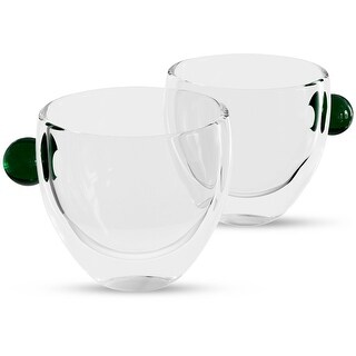 Elle Decor Double Wall Glass Coffee Mugs Set of 2