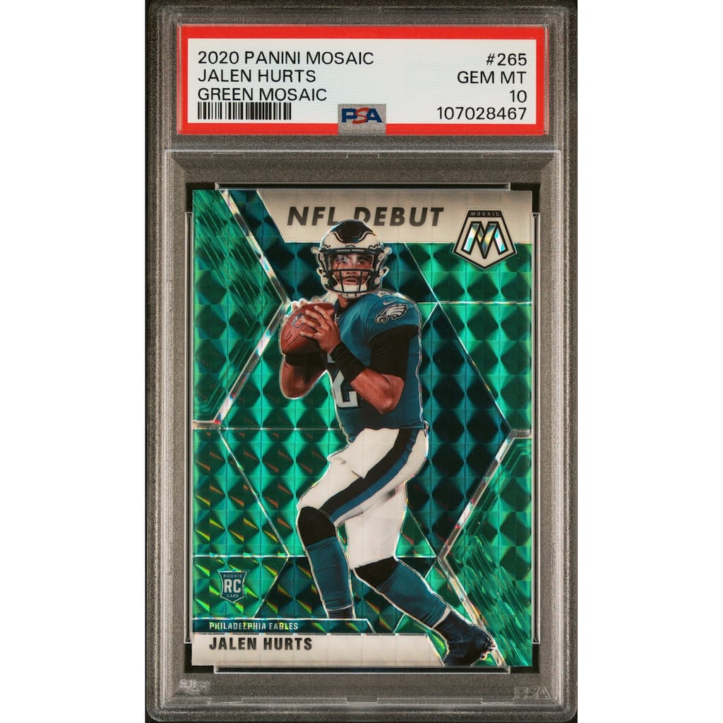 Jalen Hurts 2020 Panini Green Mosaic Football Rookie Card #265 Graded PSA 10 - 8' x 11'