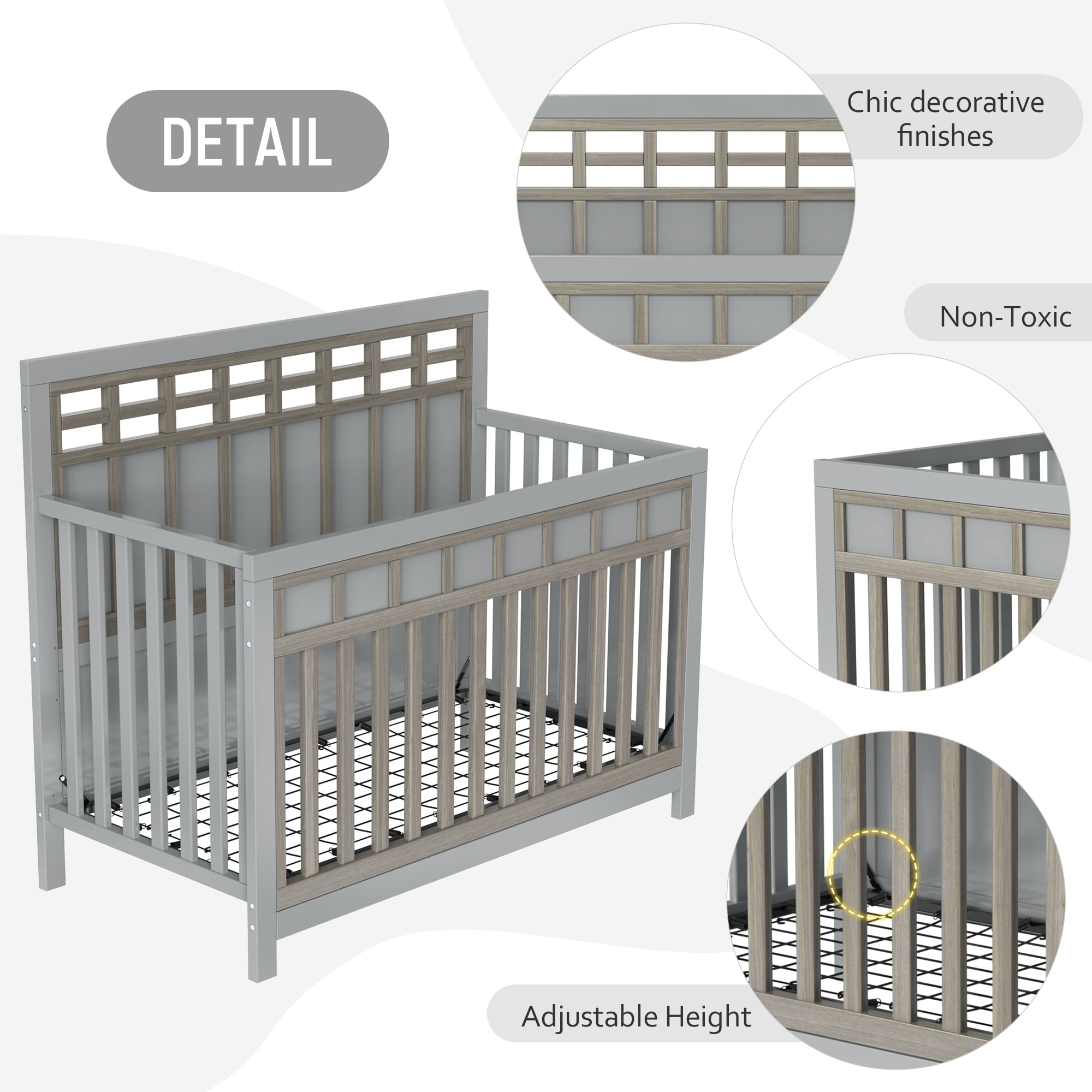 Adjustable height crib sales
